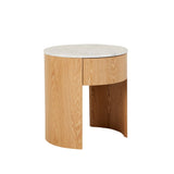 Oberon Crescent Marble Bedside