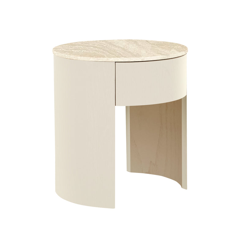 Oberon Crescent Marble Bedside