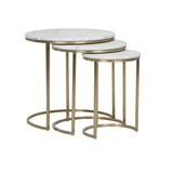 Elle Round Marble Nest of Side Tables